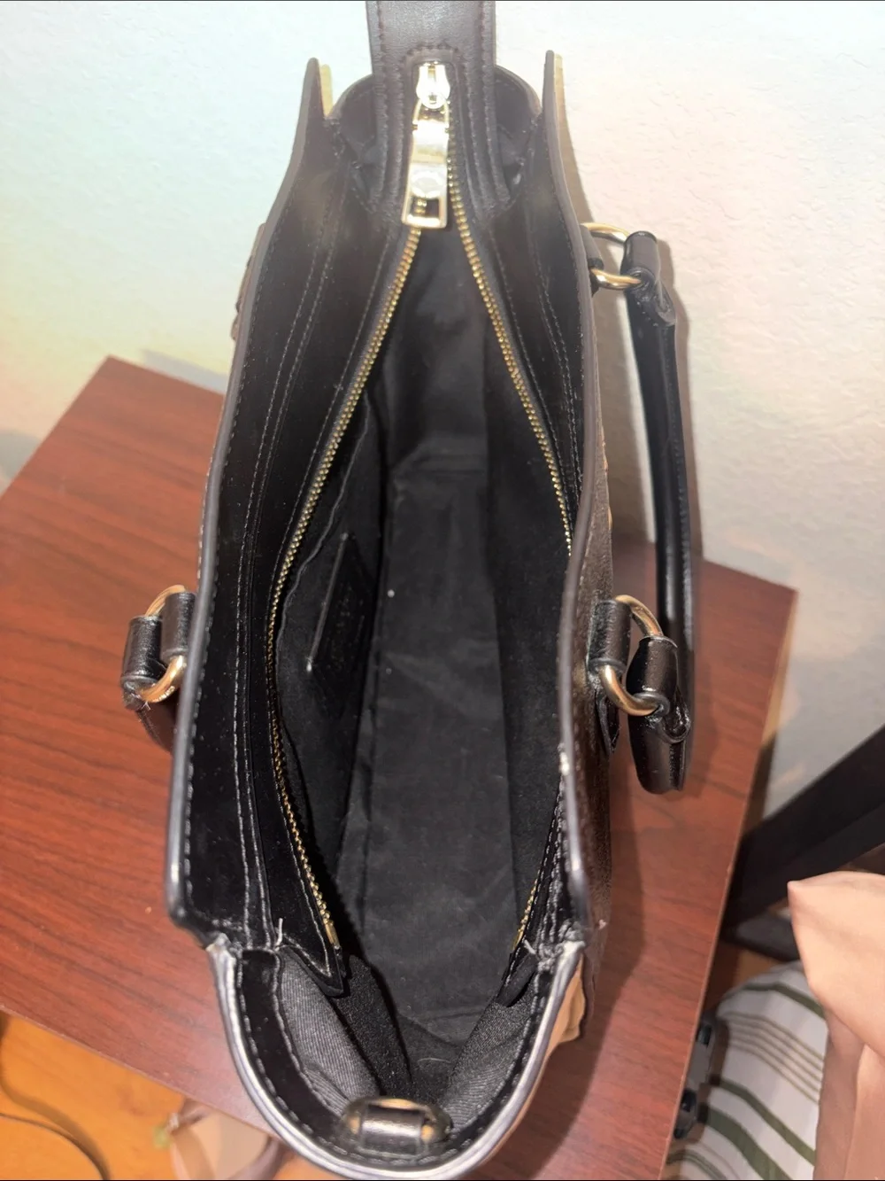 Coach Brown Signature Canvas Satchel with Cream Sides